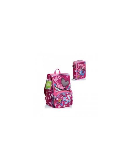 schoolpack-zaino--astuccio-riempito-seven-sj-gang-ledtech-girl